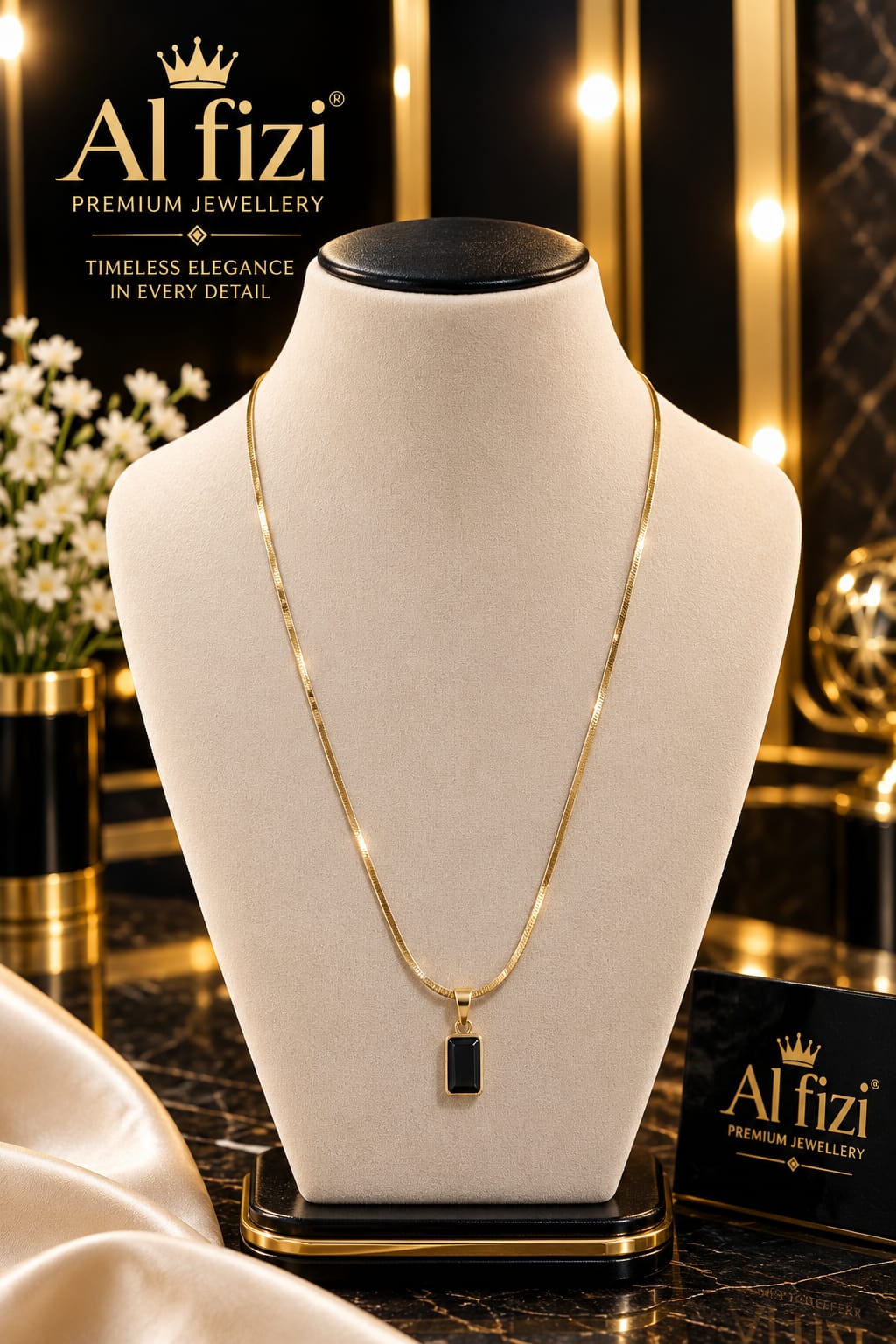 Black diamond necklace